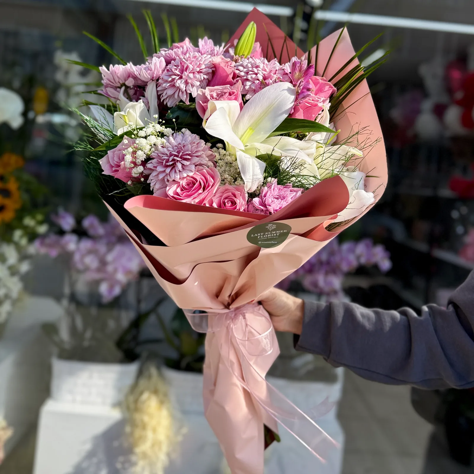 Lily Anastasia Pink Rose Bouquet